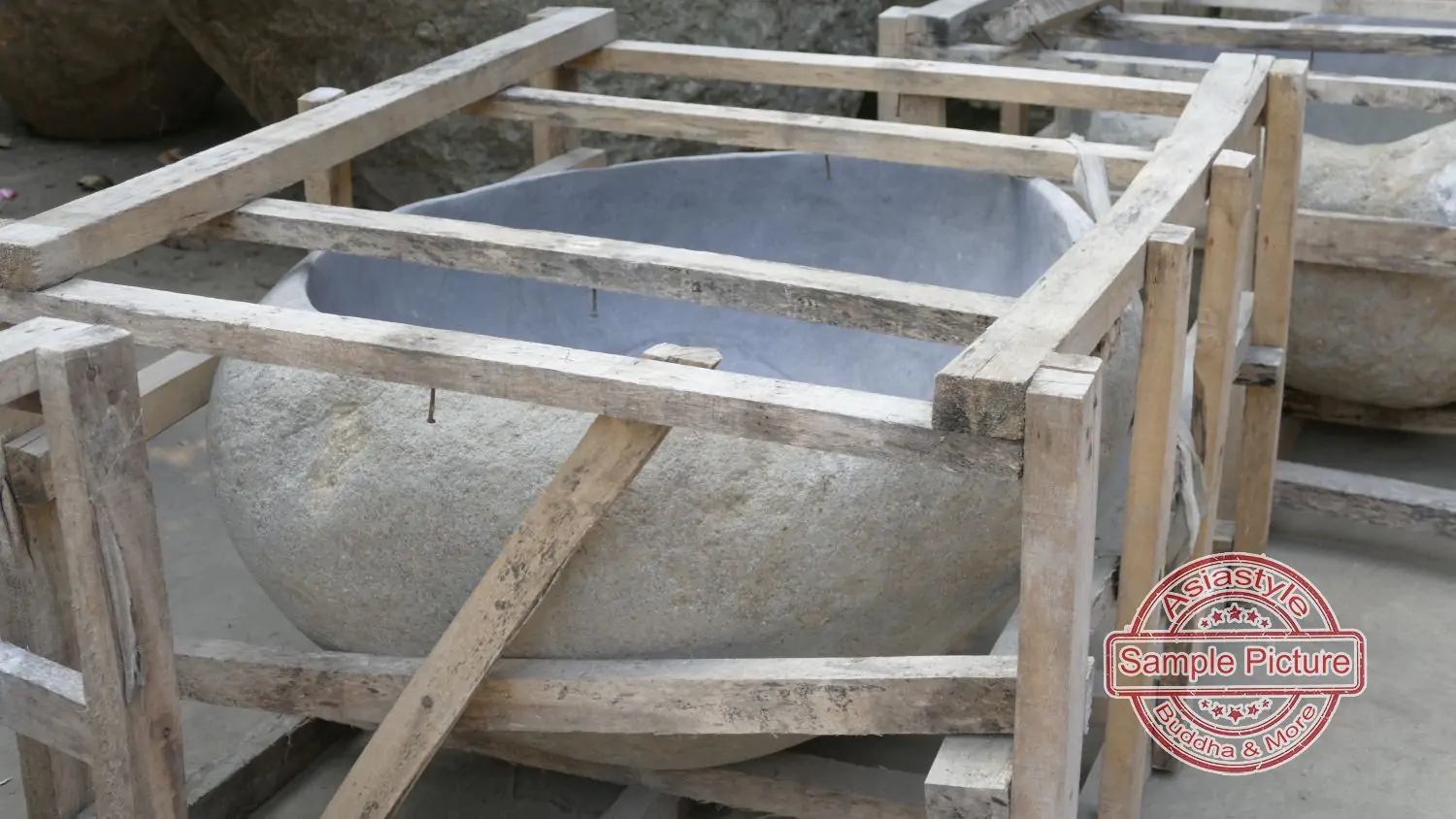  Product image 3 of the product “Basin from Riverstone, Natural surface, polished inside. Dia approx 86-90. Height 46-50 ”